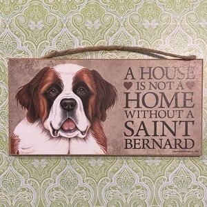 Saint Bernard Wall Decor Sign - Brown and White